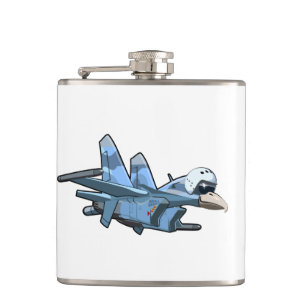 Cartoon Warbird Flugzeug Flachmann