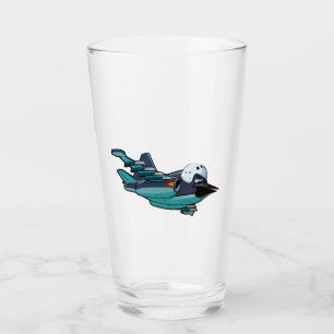 Cartoon Warbird Flugzeug Glas