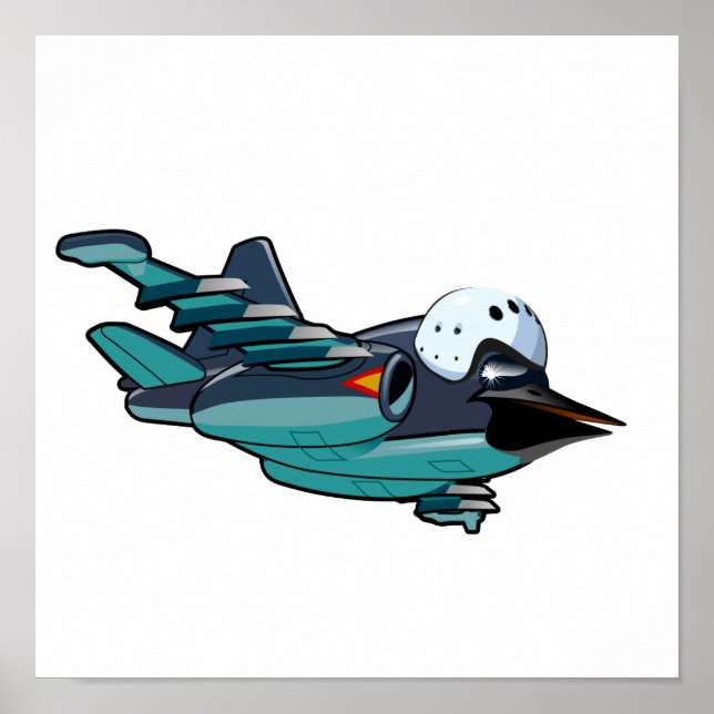 Cartoon Warbird Flugzeug Poster (Vorne)