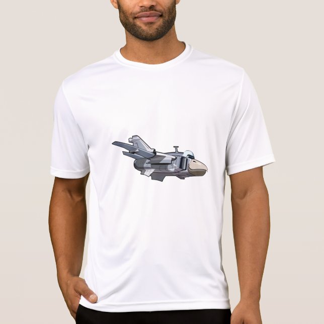 Cartoon Warbird Flugzeug T-Shirt (Vorderseite)