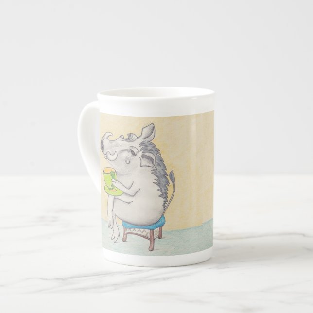 Cartoon Warthog Tasse. Prozellantasse (Vorderseite Links)