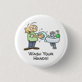 Cartoon waschen button