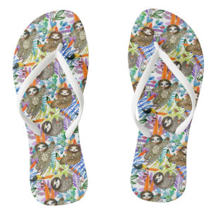 Cartoon Wasserfarben-Muster Flip Flops