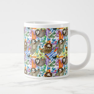 Cartoon Wasserfarben-Muster Jumbo-Tasse
