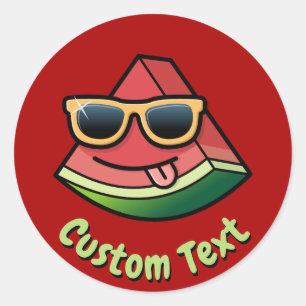 Cartoon Watermelon Runder Aufkleber