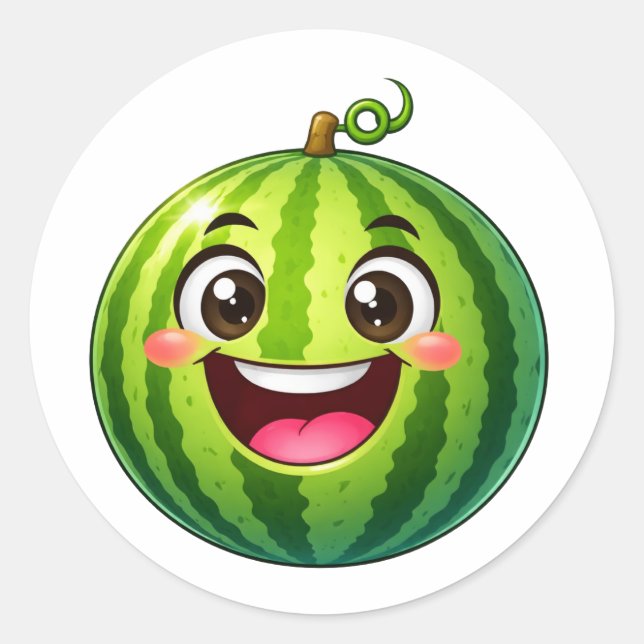 Cartoon watermelon smiling wide Sticker (Vorderseite)