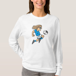 Cartoon-weibliche Fußball-Stern-T - Shirts und
