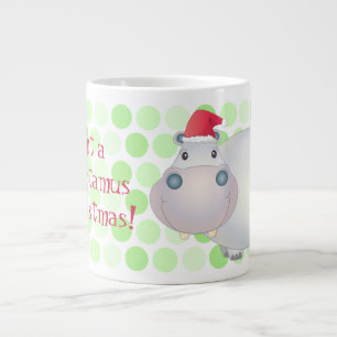 Cartoon Weihnachten Hippopotamus Jumbo Tasse