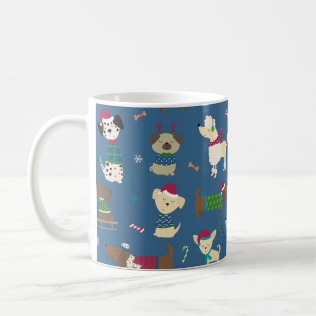 Cartoon Weihnachts-Jungtiere Kaffeetasse (Links)