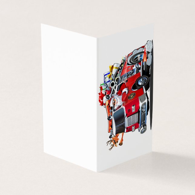 Cartoon Weihnachtsfeuerwagen (Vorderseite)