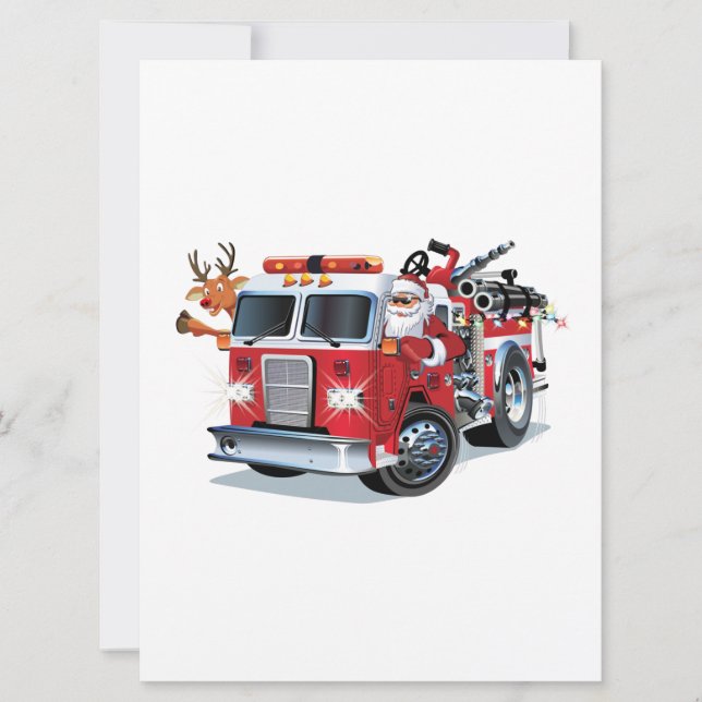 Cartoon Weihnachtsfeuerwagen (Vorderseite)