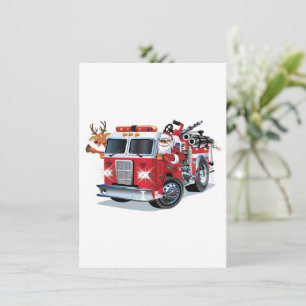 Cartoon Weihnachtsfeuerwagen Feiertagskarte