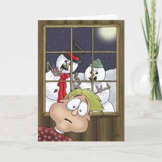 Cartoon-Weihnachtskarten: Schneezombies Feiertagskarte