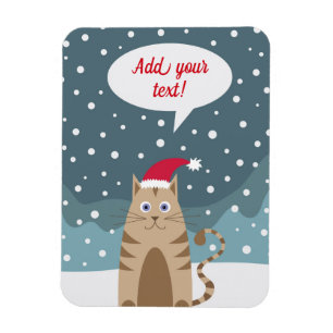 Cartoon-Weihnachtskittenrede hinzufügen Magnet