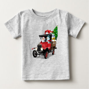 Cartoon Weihnachtswagen Baby T-shirt