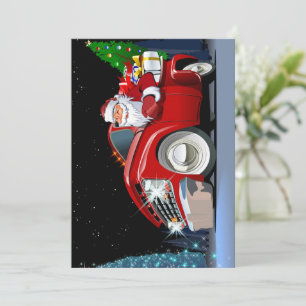 Cartoon Weihnachtswagen Feiertagskarte