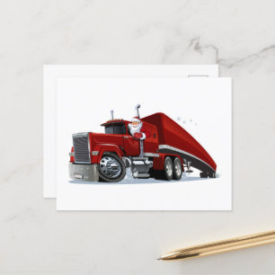 Cartoon Weihnachtswagen Postkarte