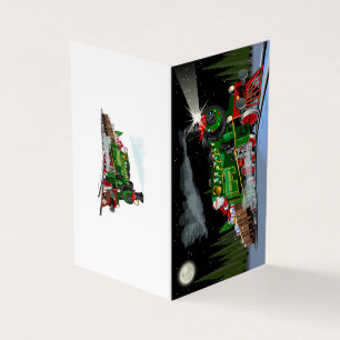 Cartoon Weihnachtszug Postkarte