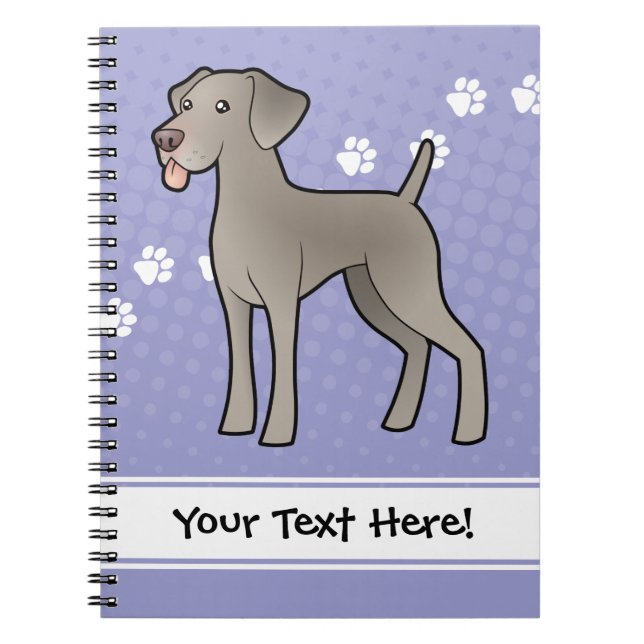 Cartoon Weimaraner Notizblock (Vorderseite)