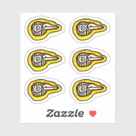 Cartoon Weird Birds Head Custom-Cut Vinyl Stickers Aufkleber