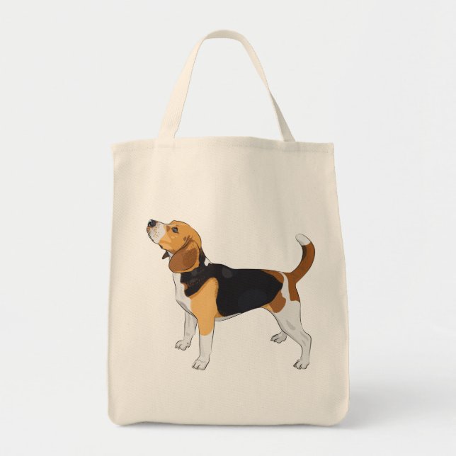 Cartoon Welpen Hund Lover Niedlicher Beagle Große  Tragetasche (Vorne)
