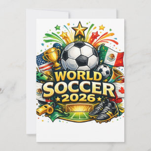 Cartoon Weltfussball 2026 T-Shirt Design – Spaß Fo Einladung