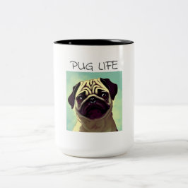 Cartoon Wertvoll und Niedlicher Mops Tasse Portrai