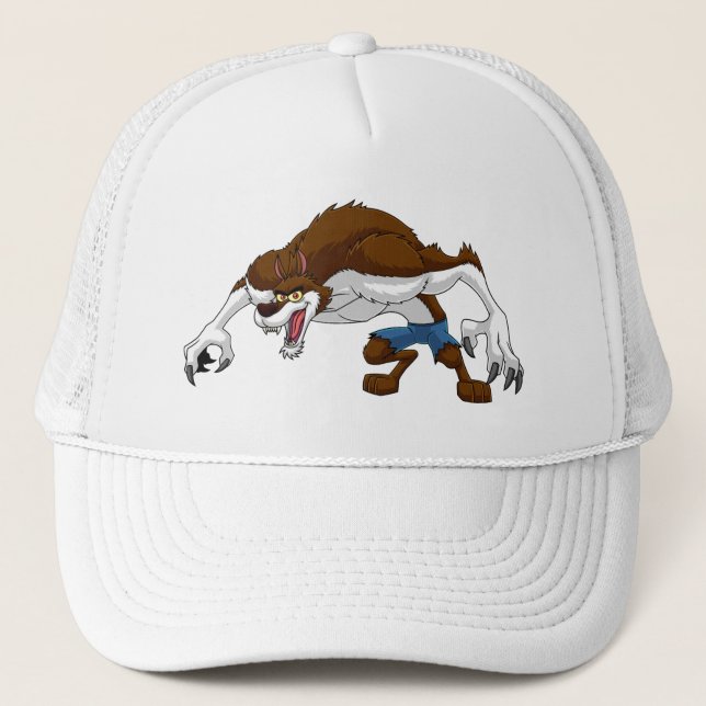 Cartoon Werwolf Truckerkappe (Vorderseite)