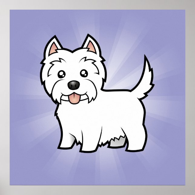 Cartoon West Highland White Terrier Poster (Vorne)