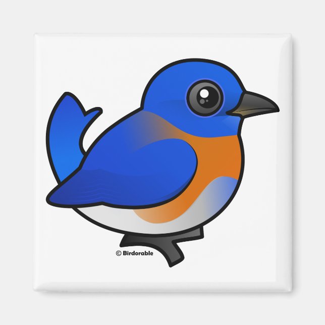 Cartoon Western Bluebird Magnet (Vorne)