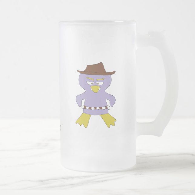 Cartoon-WesternPenguin Mattglas Bierglas (Rechts)