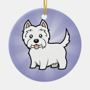 Cartoon-Westhochland-weißer Terrier (addieren Sie Keramikornament