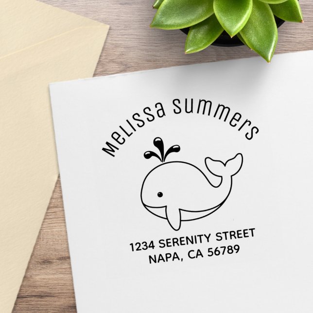 Cartoon Whale-Adresse Gummistempel (Von Creator hochgeladen)