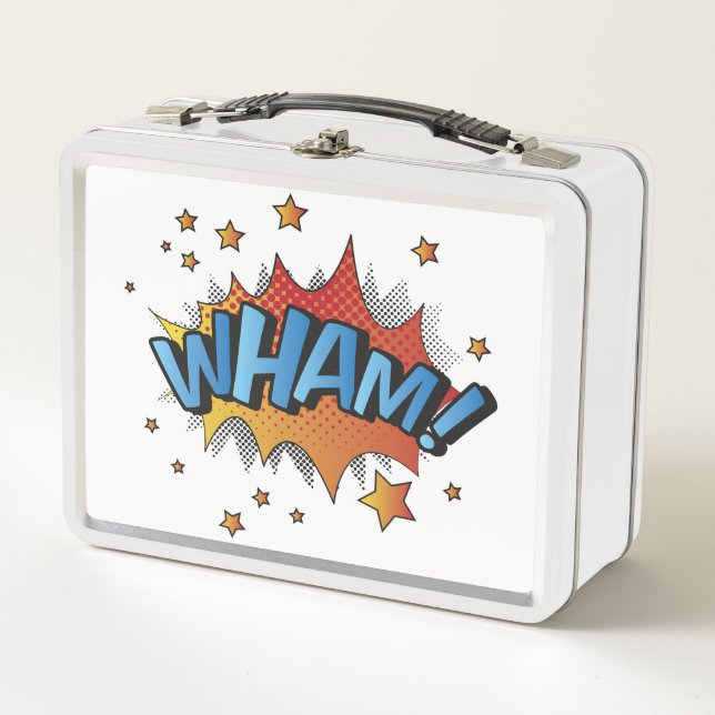 Cartoon Wham Platsch Metall Brotdose (Vorderseite)