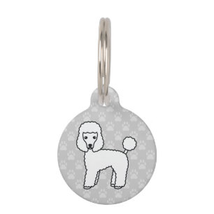 Cartoon White Toy Poodle Hund und Haustierinformat Haustiermarke