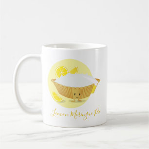 Cartoon White Yellow Lemon Meringue Pie Charaktere Kaffeetasse
