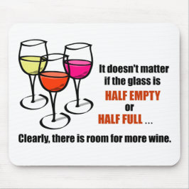 Cartoon Wine Glasses Glass Halb leere Spaß Wein Mousepad