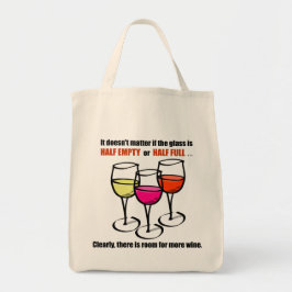 Cartoon Wine Glasses Glass Halb leere Spaß Wein Tragetasche