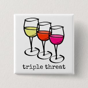 Cartoon Wine Glasses Triple Bedrohung Weinkultur u Button