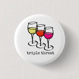 Cartoon Wine Glasses Triple Bedrohung Weinkultur u Button