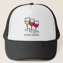 Cartoon Wine Glasses Triple Bedrohung Weinkultur u Truckerkappe