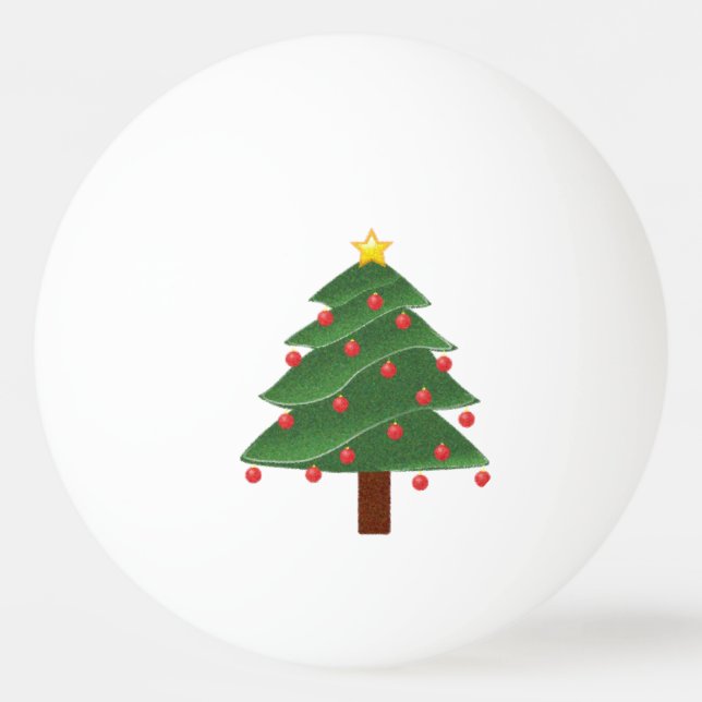 Cartoon Winter Weihnachtsbaum mit Ornamenten Tischtennisball (Vorderseite)
