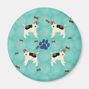 Cartoon Wire Fox Terrier Magnet