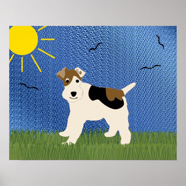 Cartoon Wire Fox Terrier Poster (Vorne)