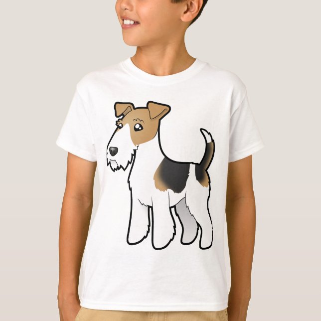 Cartoon Wire Fox Terrier T-Shirt (Vorderseite)