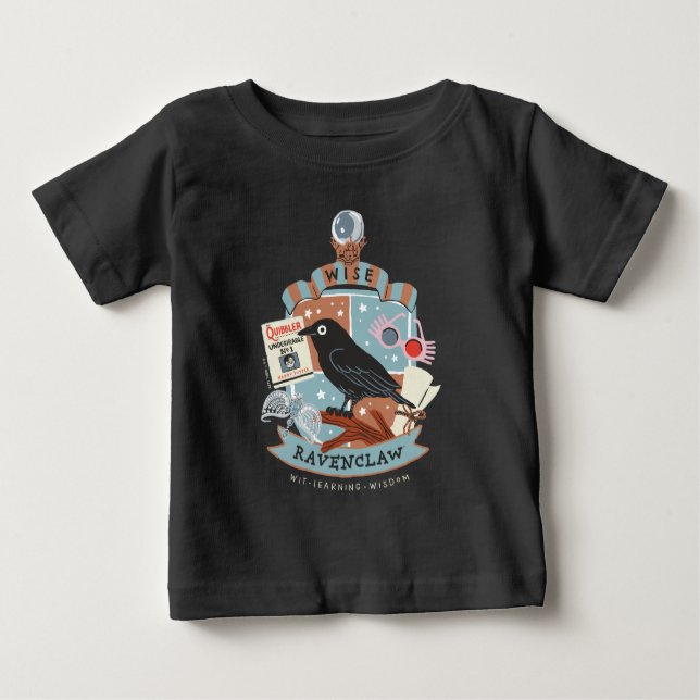 Cartoon Wise Ravenclaw Wappen Baby T-shirt (Vorderseite)