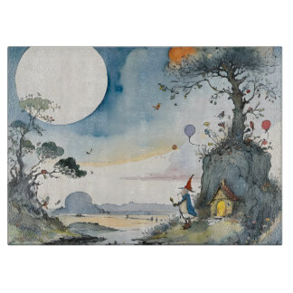 Cartoon wizard dreamscape schneidebrett