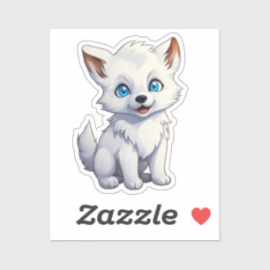 Cartoon Wolf-Abbildung Aufkleber