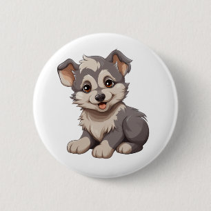 Cartoon Wolf-Abbildung Button