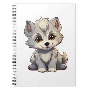 Cartoon Wolf-Abbildung Notizblock